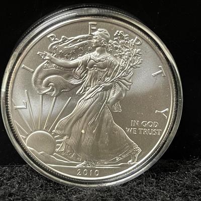 2010 Encased American Eagle Silver Dollar