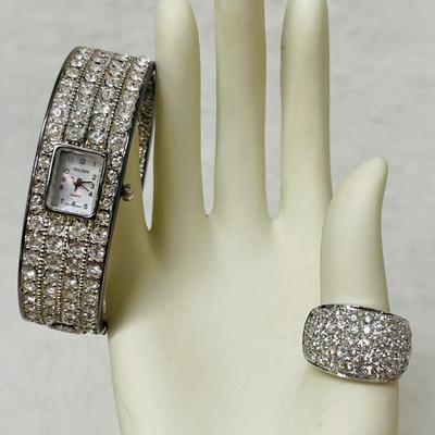 Pavé Ring and Watch Set
