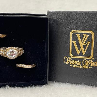 “Victoria Wieck” 3 Piece Sterling Silver Ring Set