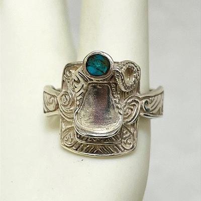 Sterling Silver Turquoise Saddle Ring