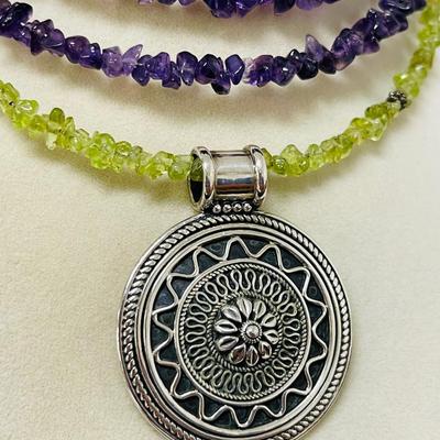 Vintage Sterling Silver Bohemian Necklace