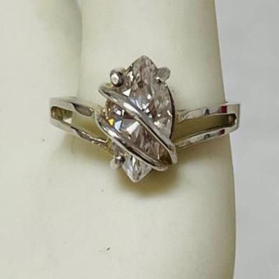 Sterling Silver CZ Marquis Ring