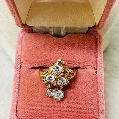 10K Gold CZ Cluster Ring