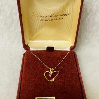 14K Filled Ruby Heart Necklace from “Trifles ‘n’ Treasures”