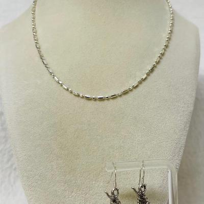 Sterling Silver Necklace and Earrings