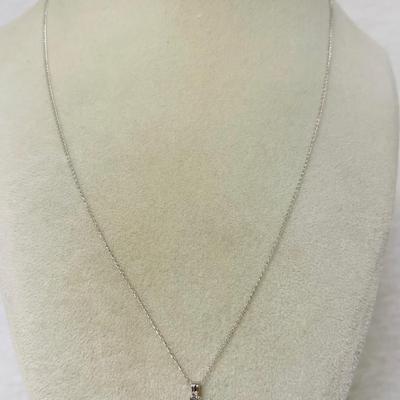 14K White Gold Diamond Necklace
