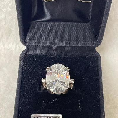 Sterling Silver “Diamonique” CZ Cocktail Ring