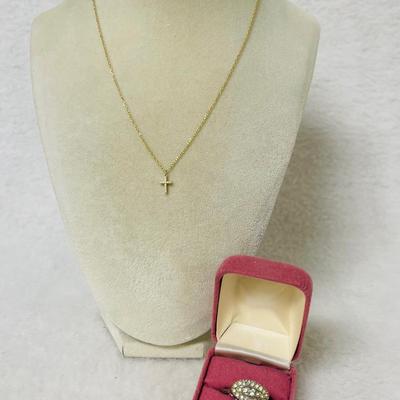 Vintage Sterling Silver Ring and Necklace 