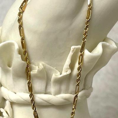 14K Gold “HMS” Figaro Bracelet 