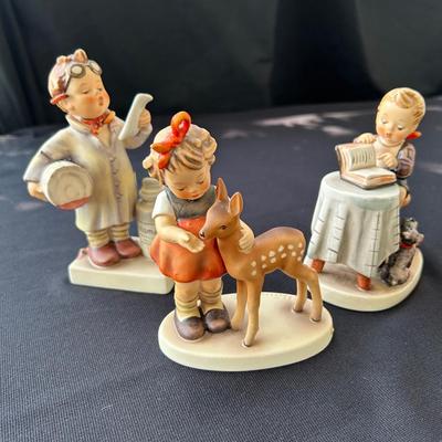 Goebel Hummel Figurines – “Little Pharmacist,” “Little Bookkeeper,” & “Friends”