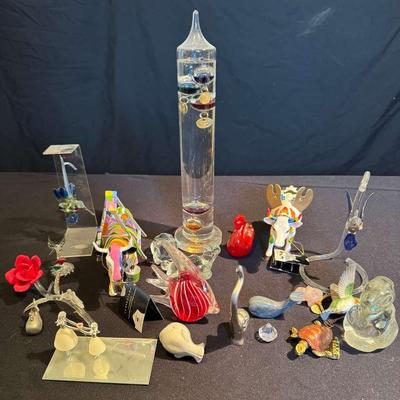 Cow Parade Figurines with Decorative Glass Figurines