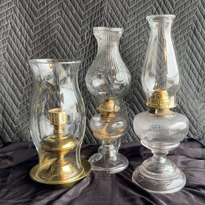Vintage Glass Oil Lanterns – Set of 3