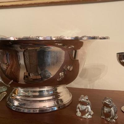 Sale Photo Thumbnail #73: Silver plate punch bowl 