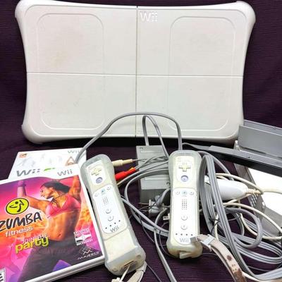 Lot 141:  Nintendo Wii Console Bundle with Balance Board, Controllers, Cables & Zumba Fitness Game