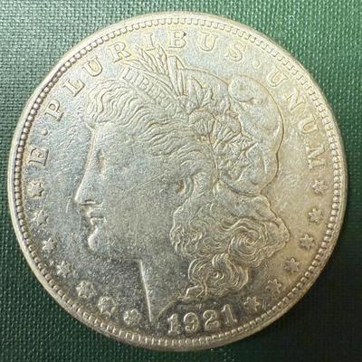 Lot 535: 1921-S Morgan Silver Dollar – San Francisco Mint, Excellent Condition