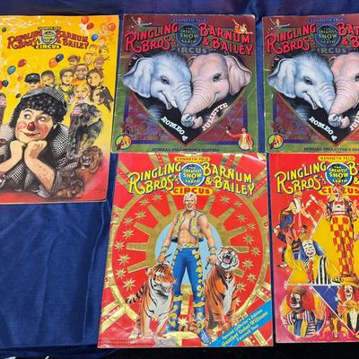 Lot 410: 5 Vintage Ringling Bros. and Barnum & Bailey Circus Programs with Fold-Out Poster – Kenneth