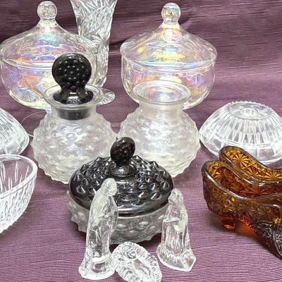 Lot 137:  Vintage Pressed & Cut Glass Collection – Assorted Decorative Pieces