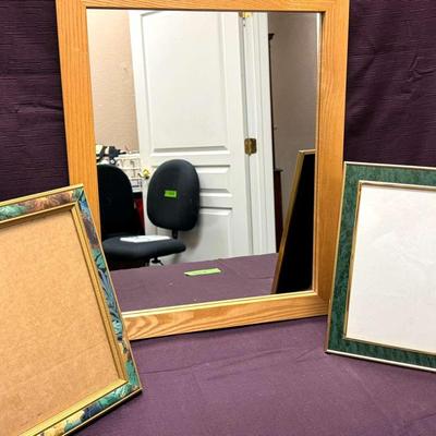 Lot 108:  22x18 Wall Mirror And Two 12x10 Frames 