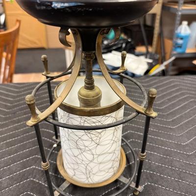 Lot 249: Vintage Ceiling Light Fixture With Glass Shade 