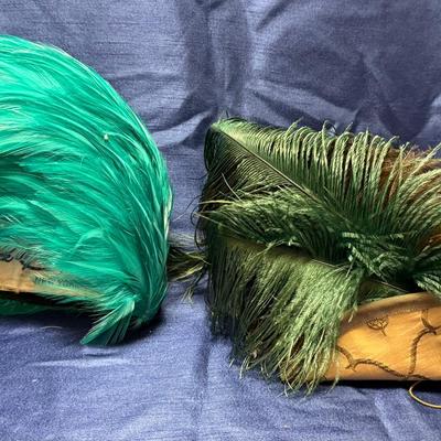 Lot 417: Vintage Feathered Hats – Jack McConnell New York & Cameo Accent Tricorn Style