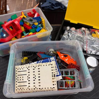 Lot 206: Vintage Erector And Lego Sets , Jar Marbles