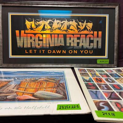 Lot 109:  Prints Virginia Beach , Hampton Roads, Butterfly Alphabet