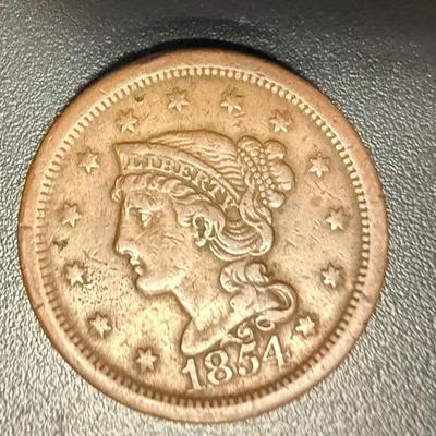 Lot 543: 2 Large Cents – 1838 & 1854 U.S. Copper Coins