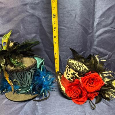 Lit 415: Lot of 4 Ms. Purdy Decorative Fantasy Hats – Peacock, Roses, Cupcake & Christmas Themes
