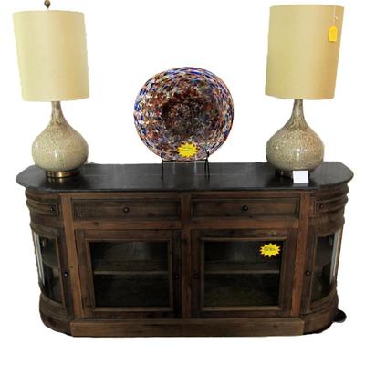 Sale Photo Thumbnail #35: John Richard drip glaze lamps pair