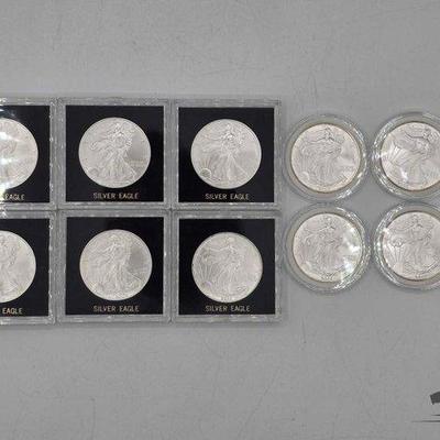 72 • (10) 1ozt .999 fine silver eagle coins