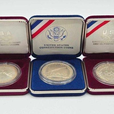 192 • (3) 90% silver dollars