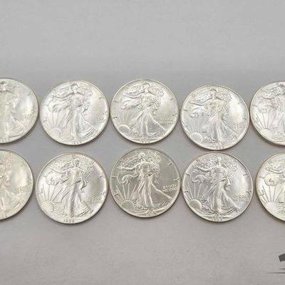 94 • (10) 1ozt .999 fine silver eagle coins