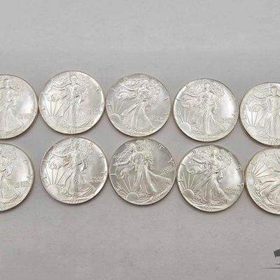 86 • (10) 1ozt .999 fine silver eagle coins