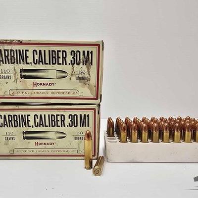 1342 • 100 rounds of hornady .30 m1 ammo