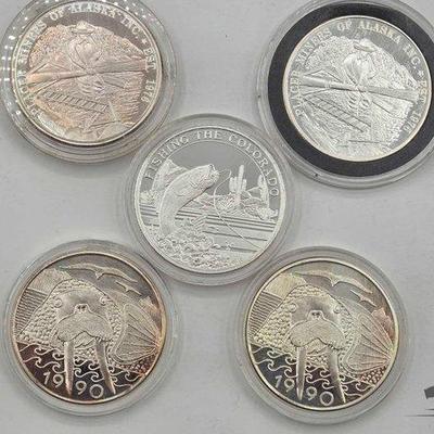 77 • (5) .999 fine silver coins