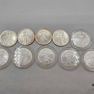 108 • (10) 1ozt .999 fine silver eagle coins