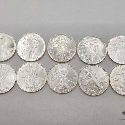 92 • (10) 1ozt .999 fine silver eagle coins
