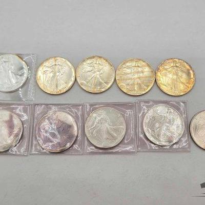 104 • (10) 1ozt .999 fine silver eagle coins