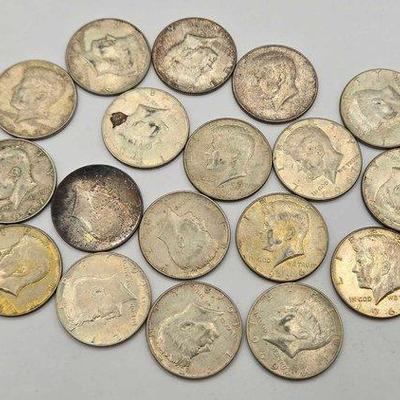 198 • (18) 40% silver kennedy half dollars, 207.4g