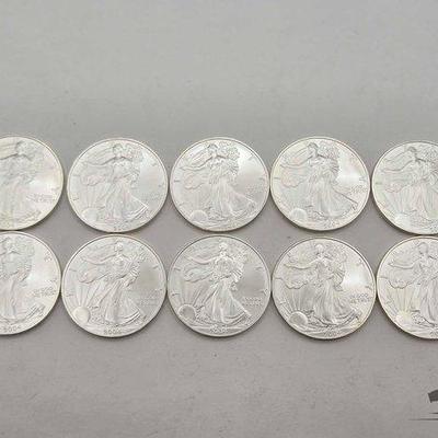78 • (10) 1ozt .999 fine silver eagle coins