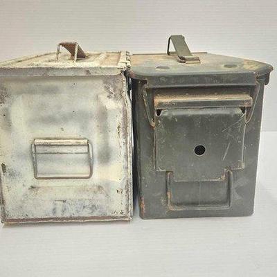 1830 • (2) metal ammo boxes