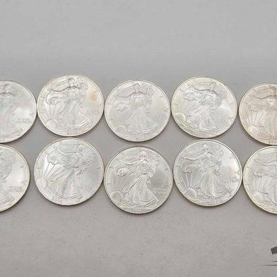 84 • (10) 1ozt .999 fine silver eagle coins
