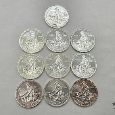 73 • (10) 1ozt .999 fine silver american prospector coins