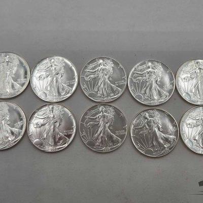 89 • (10) 1ozt .999 fine silver eagle coins