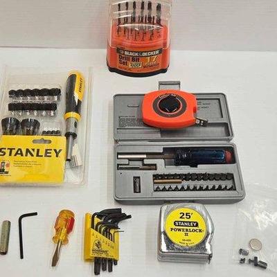 1814 • stanley ratcheting screwdriver, drill bill set & more