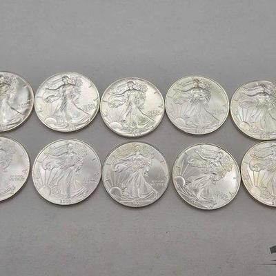 82 • (10) 1ozt .999 fine silver eagle coins