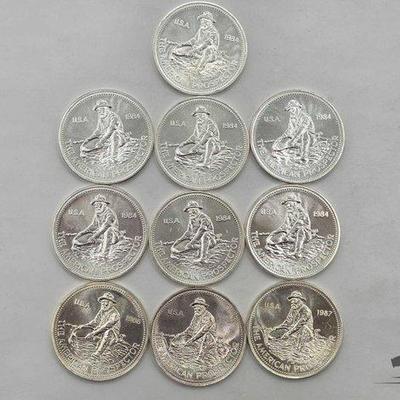 71 • (10) 1ozt .999 fine silver american prospector coins