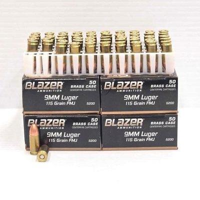 1302 • new!!! (4) blazer 9mm luger 50rds