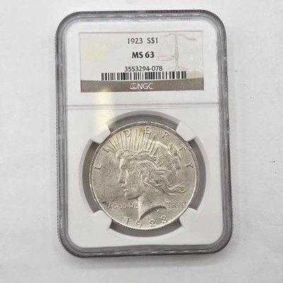 190 • 1923 silver eagle $1 coin
