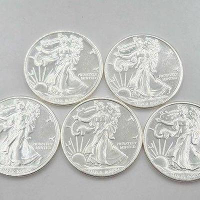 116 • (5) 1ozt .999 fine silver eagle coins